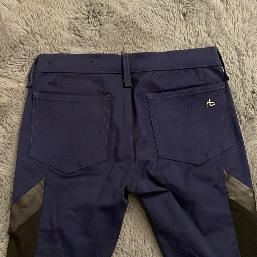 rag & bone Grand Prix Navy and Black Jean with Leather Accents - Picture 6 of 11